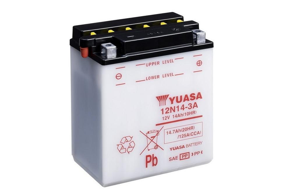 Obrázek produktu Konvenční 12V akumulátor vč. kyseliny YUASA 12N14-3A 101807