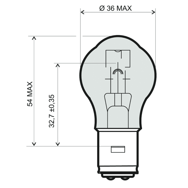 Obrázek produktu Lamp RMS 246510321 12V 45/40W BA20D - white (10pcs) 246510321