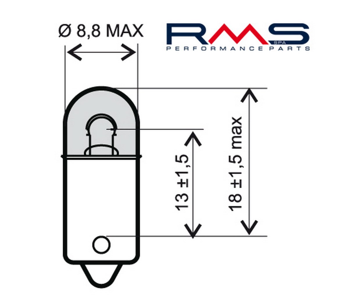 Obrázek produktu Žárovka RMS 246510411 12V 4W, BA9S bílá 246510411