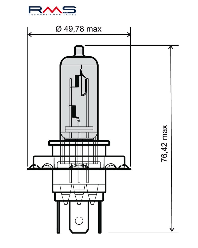 Obrázek produktu Žárovka RMS 246510061 12V 35/35W, H4 bílá 246510061