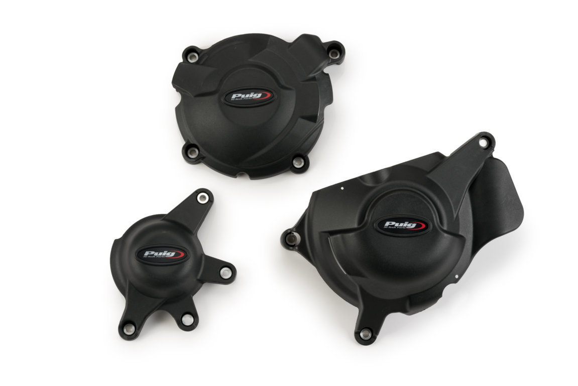 Obrázek produktu Engine covers PUIG Track for Championship 21510N černý included 3 covers 21510N