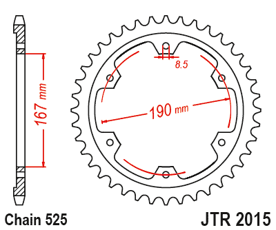 Obrázek produktu Řetězová rozeta JT JTR 2015-50 50 zubů, 525 JTR2015.50