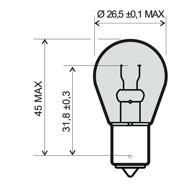 Obrázek produktu Lamp RMS 246510201 12V 21W, BA15S oranžová 246510201