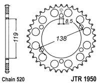 Obrázek produktu Řetězová rozeta JT JTR 1950-48 48 zubů, 520