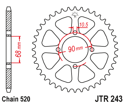 Obrázek produktu Řetězová rozeta JT 42 zubů, 520