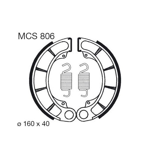 Obrázek produktu Brzdové čelisti LUCAS MCS 806 Zadní; pro verzi S