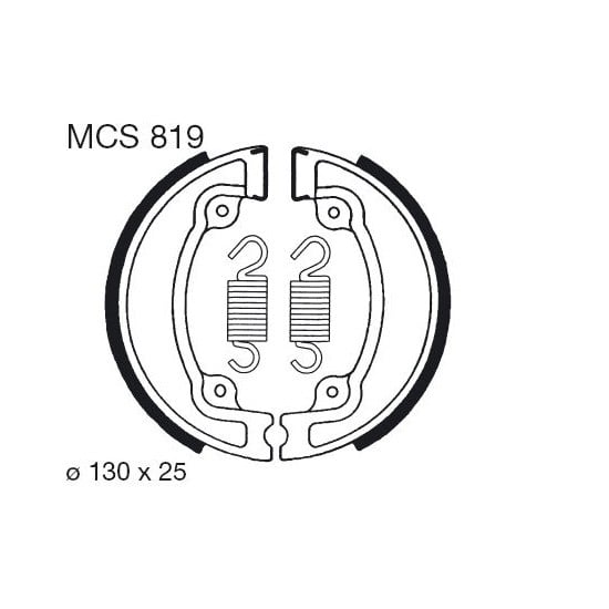 Obrázek produktu Brzdové čelisti LUCAS MCS 819 Přední