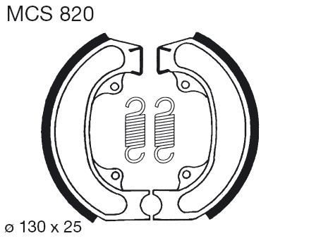Obrázek produktu Brzdové čelisti LUCAS MCS 820 Zadní; CN 250 Helix-Fusion