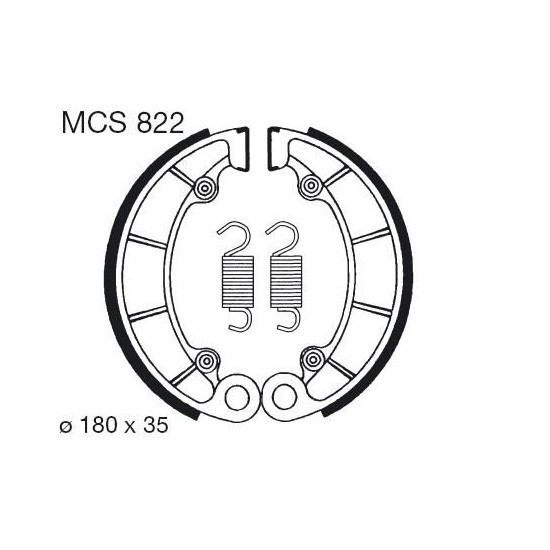 Obrázek produktu Brzdové čelisti LUCAS MCS 822 MCS 822