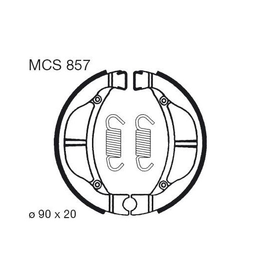Obrázek produktu Brzdové čelisti LUCAS MCS 857 Přední, zadní