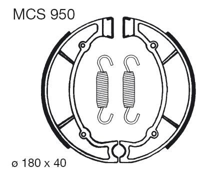 Obrázek produktu Brzdové čelisti LUCAS MCS 950 MCS 950