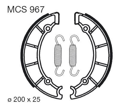 Obrázek produktu Brzdové čelisti LUCAS MCS 967 Přední 