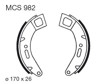 Obrázek produktu Brzdové čelisti LUCAS MCS 982 MCS 982