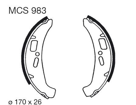 Obrázek produktu Brzdové čelisti LUCAS MCS 983 Zadní
