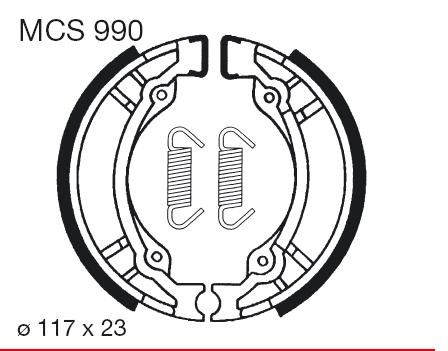 Obrázek produktu Brzdové čelisti LUCAS MCS 990 Zadní
