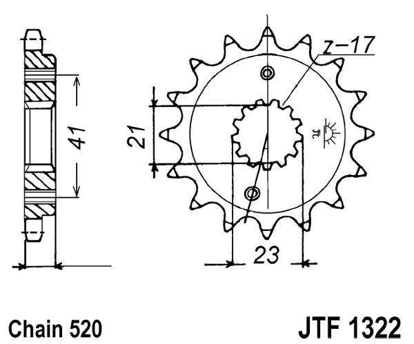 Obrázek produktu Řetězové kolečko JT JTF 1322-15 15 zubů, 520 JTF1322.15