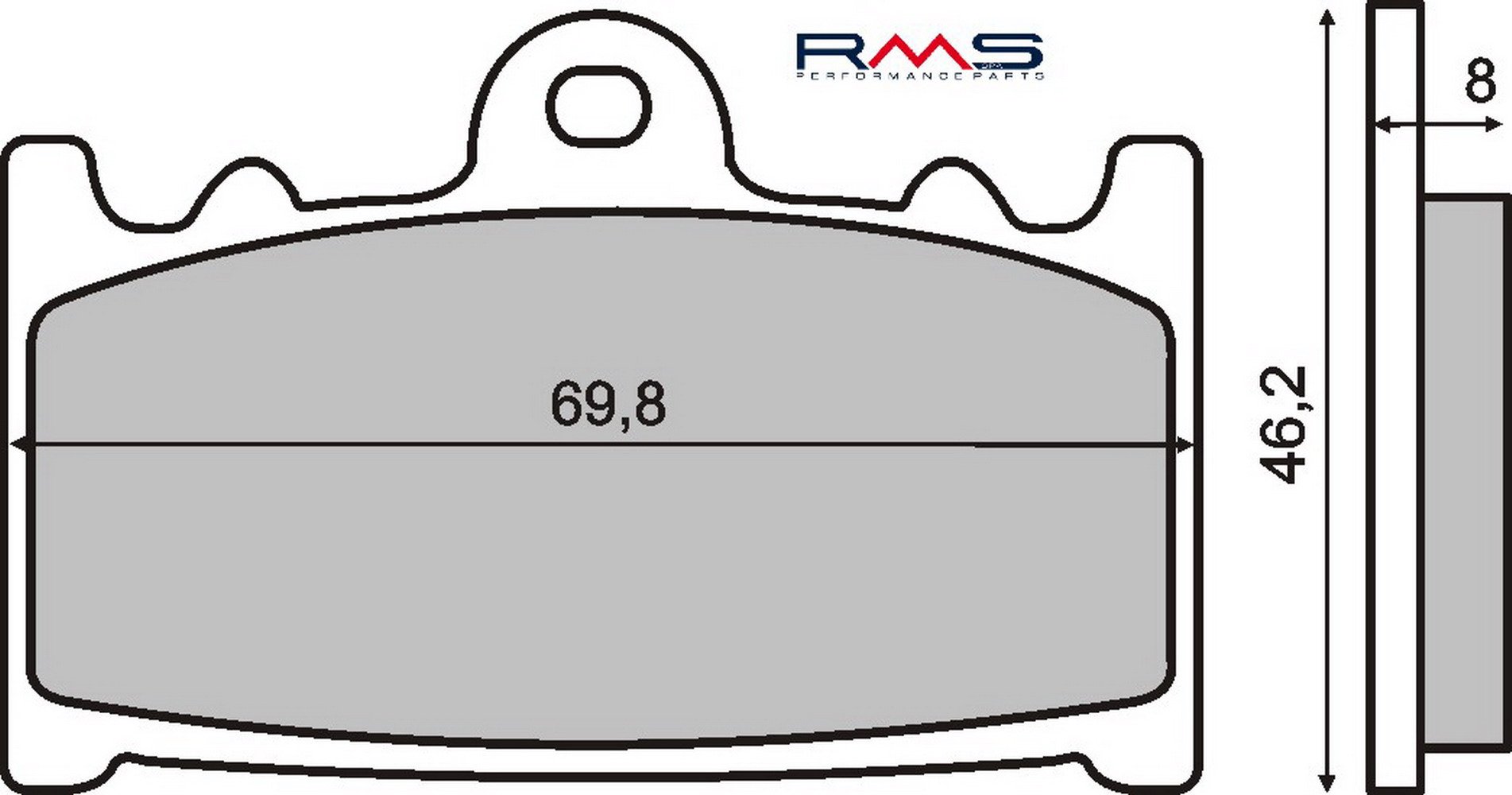 Obrázek produktu Brzdové destičky RMS 225101150 organické 225101150