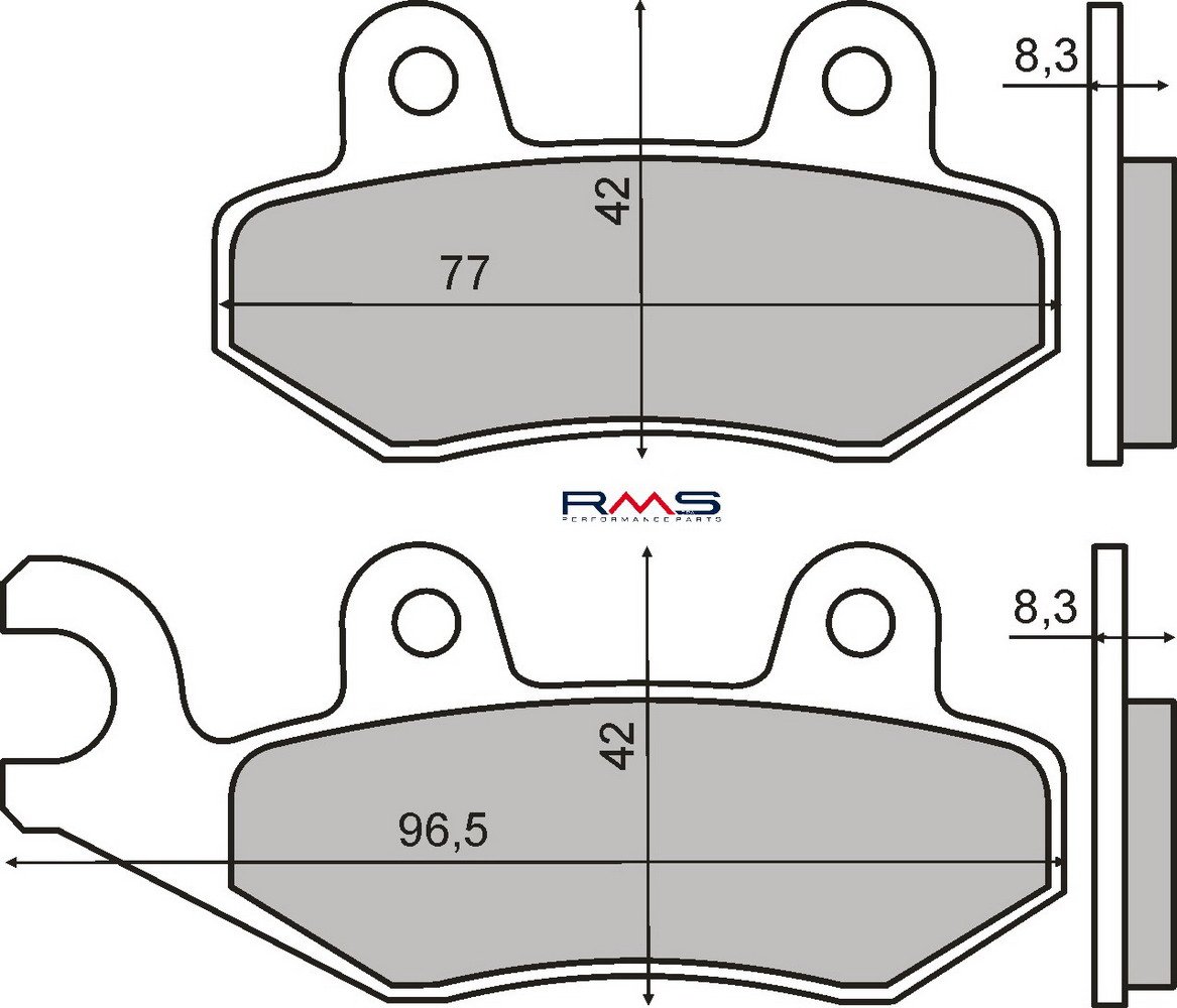 Obrázek produktu Brzdové destičky RMS 225101620 organické 225101620