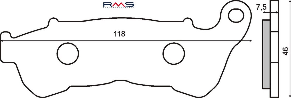 Obrázek produktu Brzdové destičky RMS 225102540 organické Přední; SH 150 i