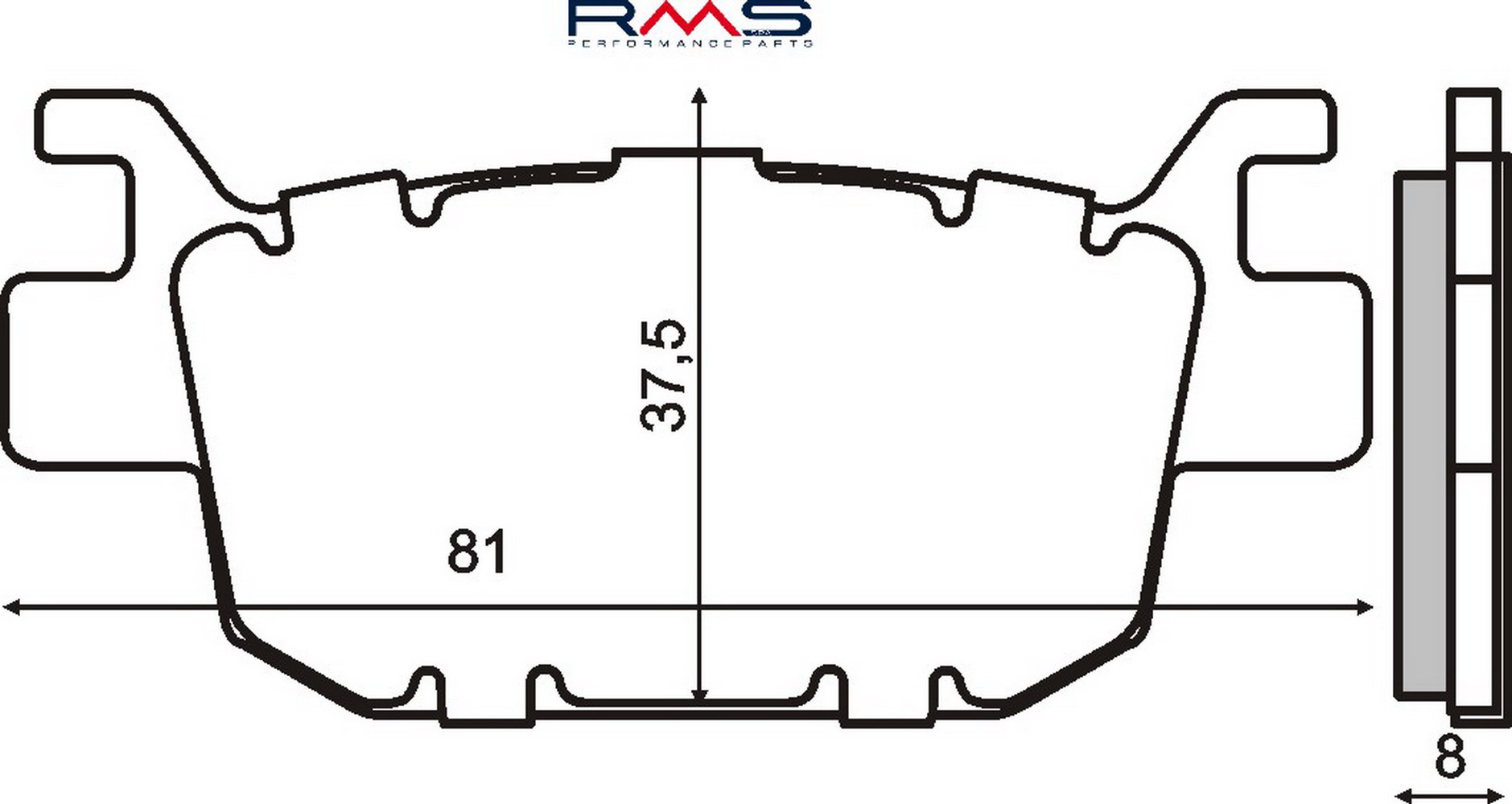Obrázek produktu Brzdové destičky RMS 225102570 organické 225102570