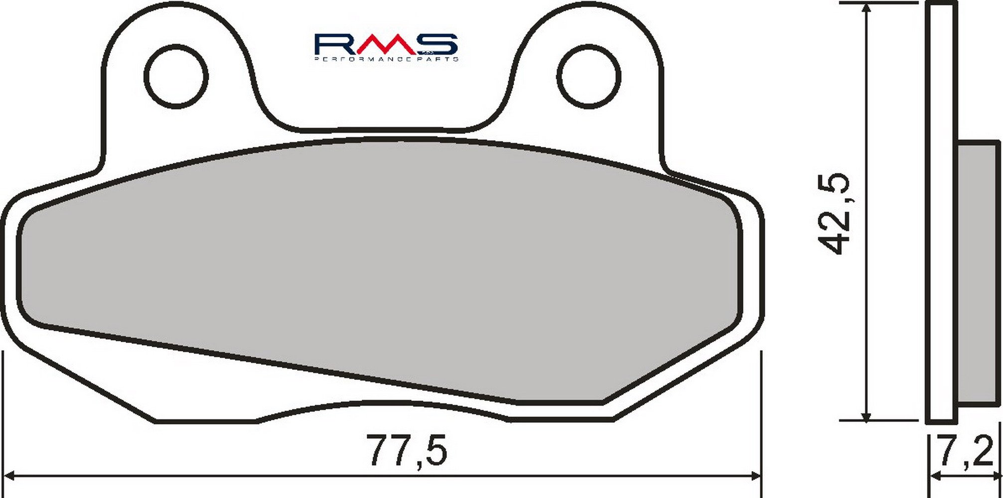 Obrázek produktu Brzdové destičky RMS 225102590 organické 225102590