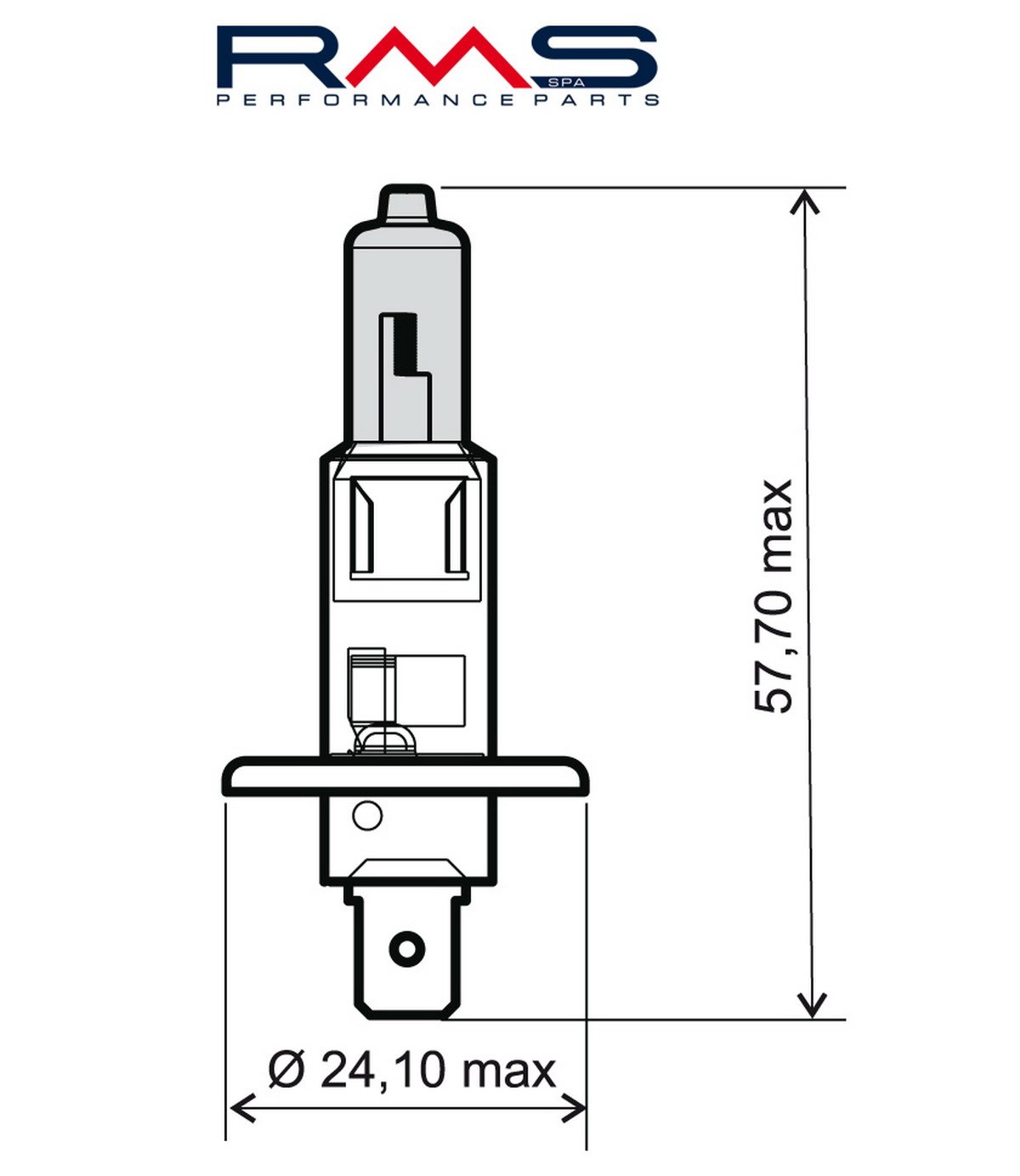 Obrázek produktu Žárovka RMS 246510035 12V 55W, H1 bílá 246510035