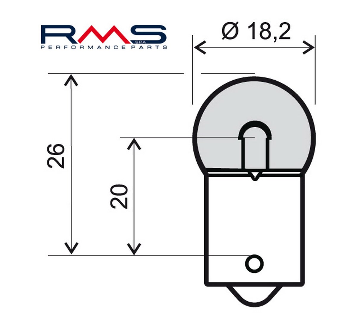 Obrázek produktu Žárovka RMS 246510225 12V 5W, R5W BA15S bílá 246510225