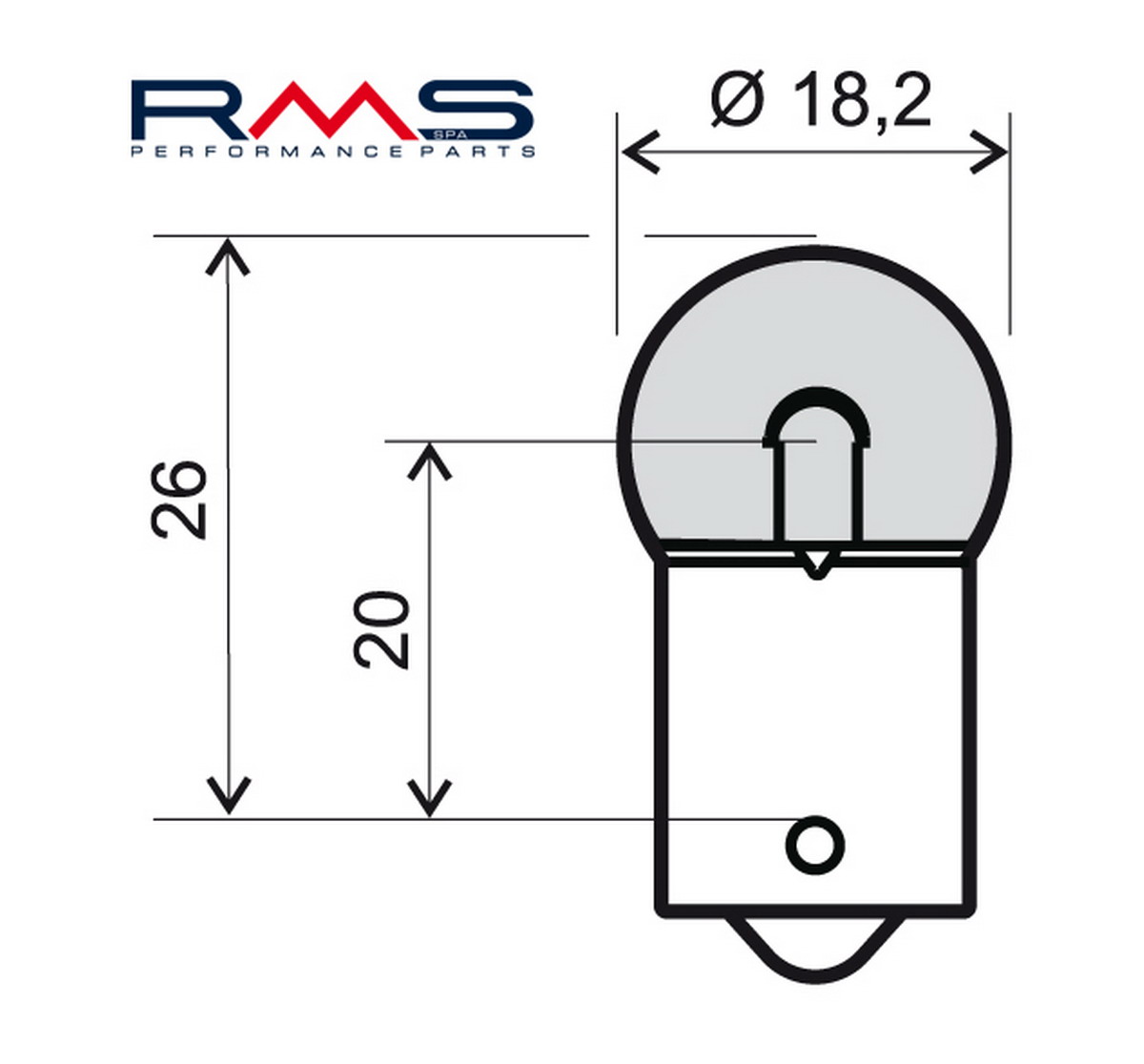 Obrázek produktu Žárovka RMS 246510235 12V 10W, R10 BA15S bílá 246510235