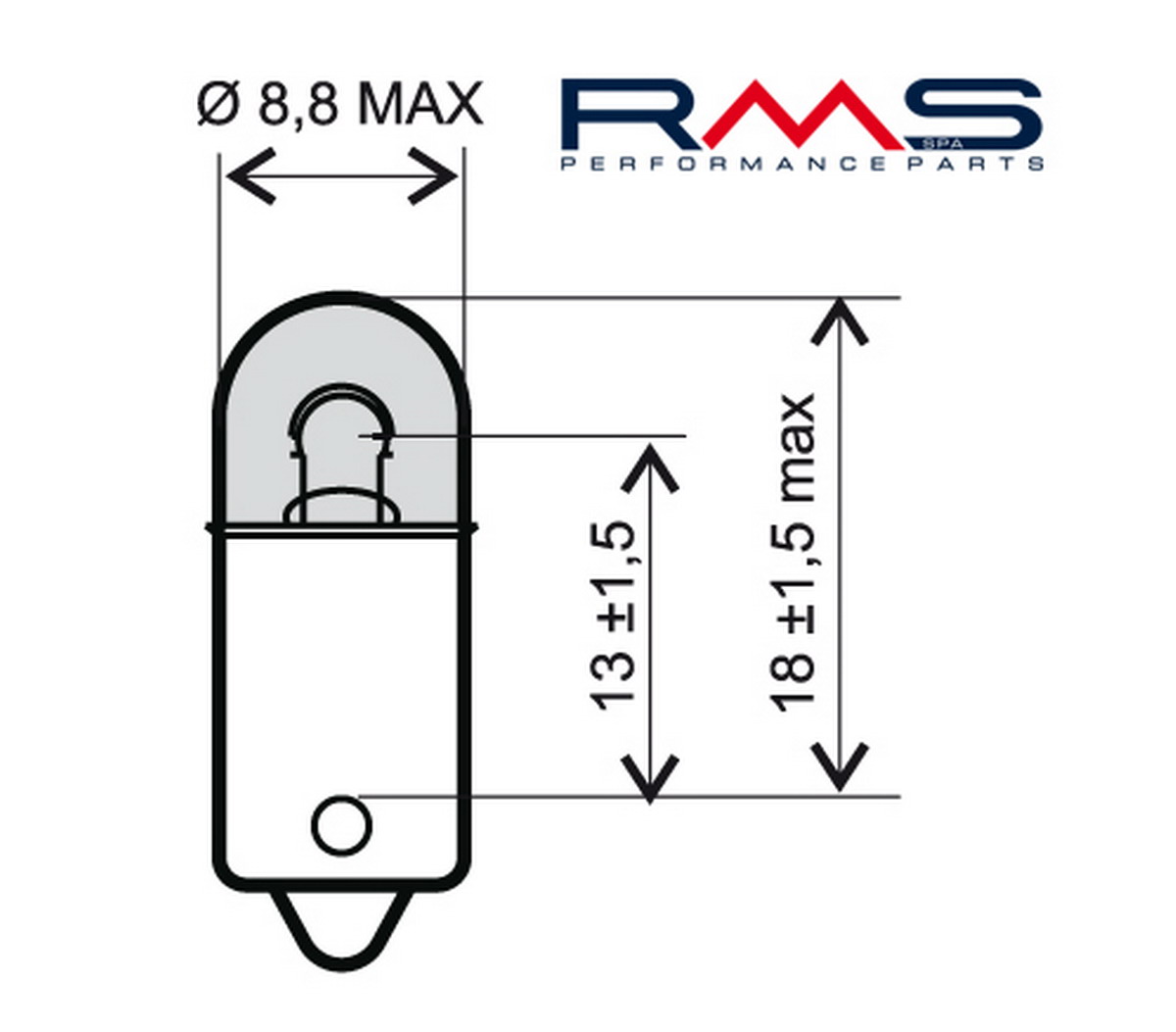 Obrázek produktu Žárovka RMS 246510335 6V 4W, T8.5 BA9S bílá 246510335
