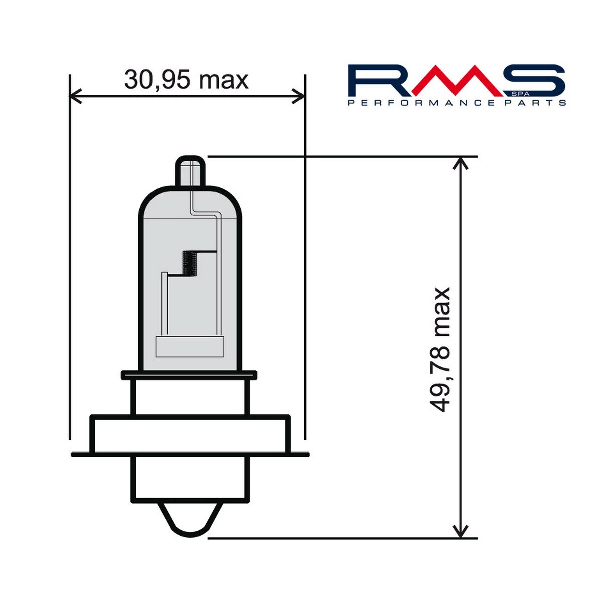 Obrázek produktu Žárovka RMS 246510425 12V 15W, P26S bílá 246510425