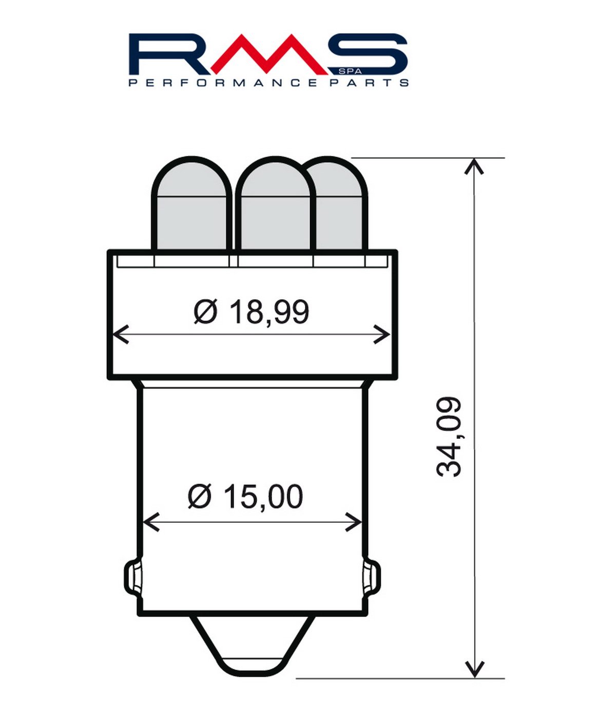 Obrázek produktu Žárovka RMS 246510505 12V 5 Led, BA15S G18 bílá (2ks) 246510505