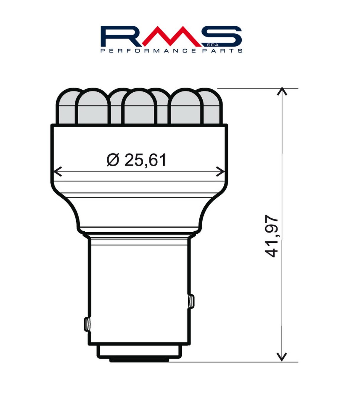 Obrázek produktu Žárovka RMS 246510540 12V 12 Led, BAY15D modrá 246510540