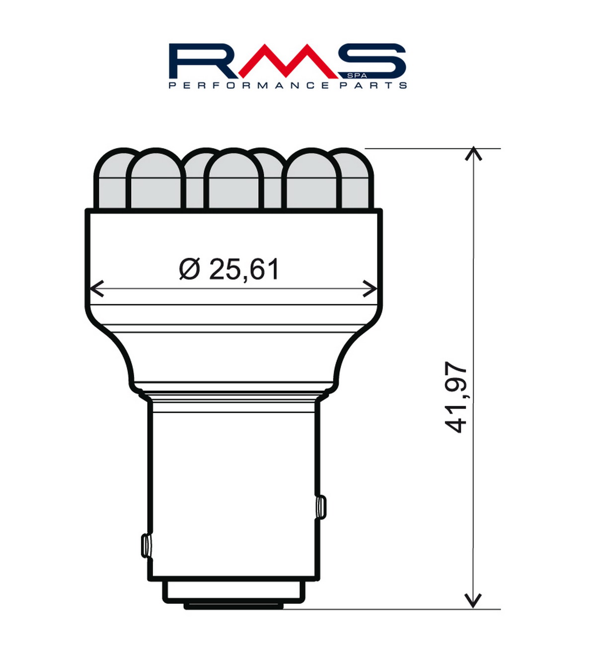 Obrázek produktu Žárovka RMS 246510542 12V 12 Led, BAY15D červená 246510542