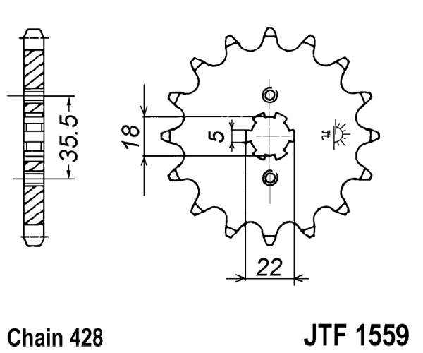 Obrázek produktu Řetězové kolečko JT JTF 1559-14 14 zubů, 428