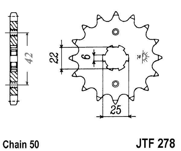 Obrázek produktu Řetězové kolečko JT JTF 278-17 17 zubů, 530 JTF278.17