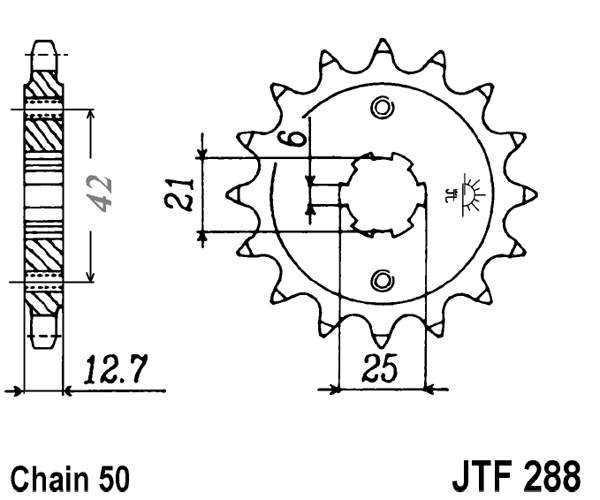 Obrázek produktu Řetězové kolečko JT JTF 288-18 18 zubů, 530 JTF288.18