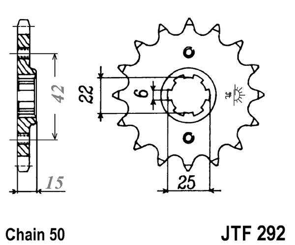 Obrázek produktu Řetězové kolečko JT JTF 292-16 16 zubů, 530 JTF292.16