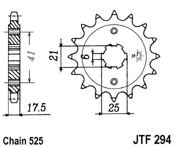 Obrázek produktu Řetězové kolečko JT JTF 294-14 14 zubů, 525