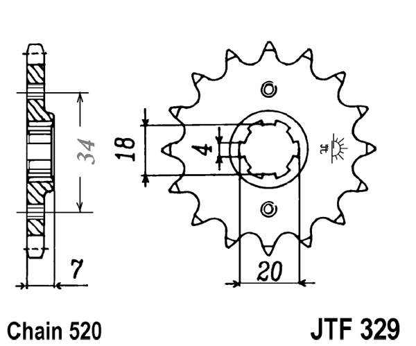 Obrázek produktu Řetězové kolečko JT JTF 329-13 13 zubů, 520