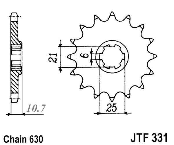 Obrázek produktu Řetězové kolečko JT JTF 331-15 15 zubů, 630 JTF331.15