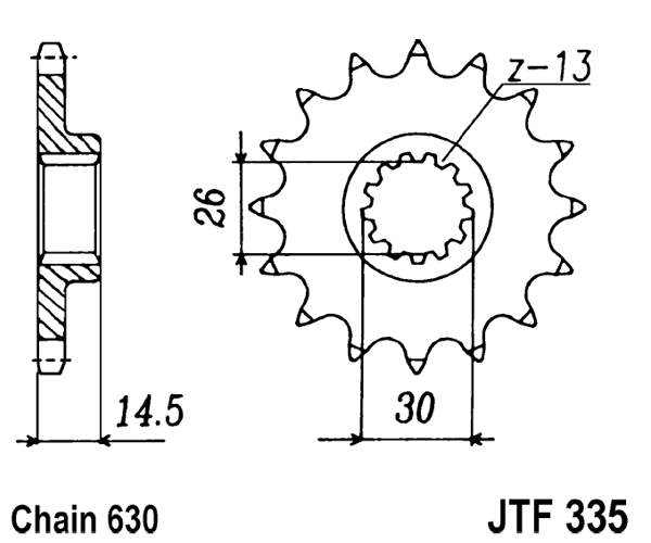 Obrázek produktu Řetězové kolečko JT JTF 335-15 15 zubů, 630 JTF335.15