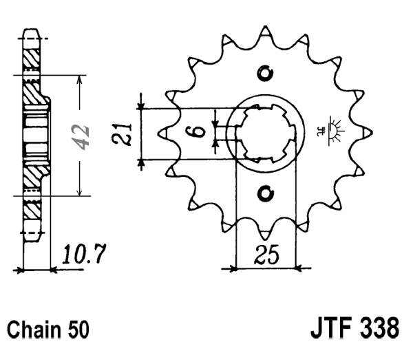 Obrázek produktu Řetězové kolečko JT JTF 338-16 16 zubů, 530