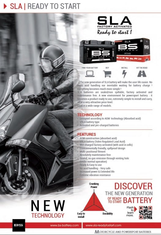 Obrázek produktu Továrně aktivovaná motocyklová baterie BS-BATTERY BTX14AH (FA) (YTX14AH (FA)) SLA