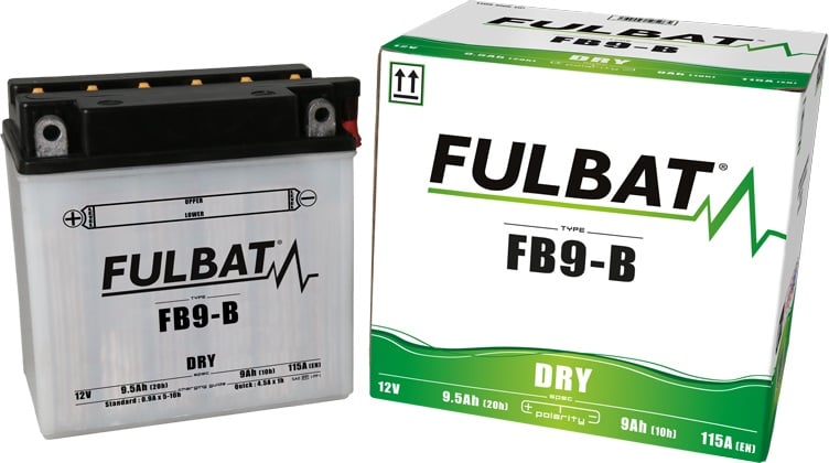 Konvenční motocyklová baterie FULBAT FB9-B  (YB9-B) Včetně balení kyseliny