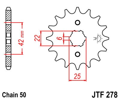 Obrázek produktu Řetězové kolečko JT JTF 278-14 14 zubů, 530 JTF278.14