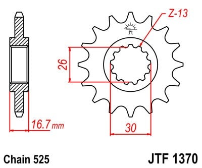 Obrázek produktu Řetězové kolečko JT JTF 1370-14 14 zubů, 525 JTF1370.14