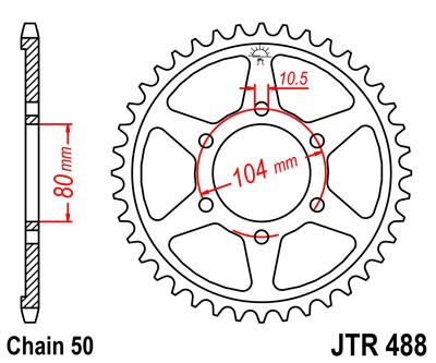 Obrázek produktu Řetězová rozeta JT JTR 488-39 39 zubů, 530 JTR488.39
