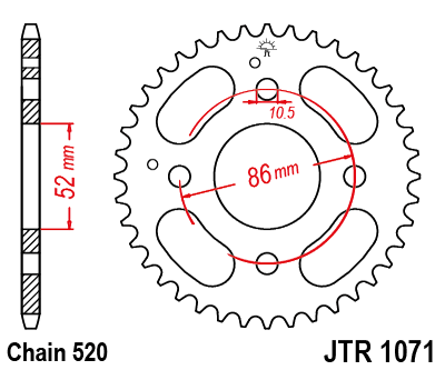 Obrázek produktu Řetězová rozeta JT JTR 1071-31 31 zubů, 520 JTR1071.31