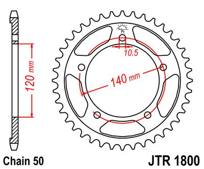 Obrázek produktu Řetězová rozeta JT JTR 1800-41 41 zubů, 530 JTR1800.41