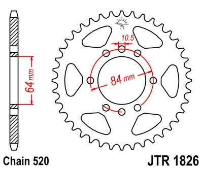 Obrázek produktu Řetězová rozeta JT JTR 1826-32 32 zubů, 520 JTR1826.32